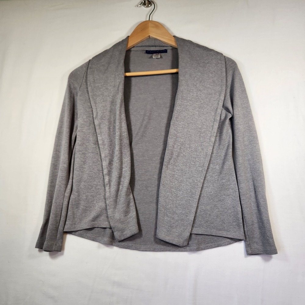 Vintage Simply Styled Gray Open Front Shawl‎ Collar Cardigan Sweater  y2k